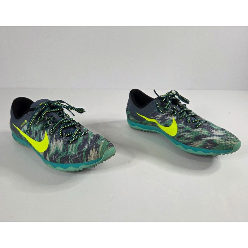 Nike Shoes Mens 8.5 Green Black Zoom Rival Track Spikes Racing XC Mesh Run Grind